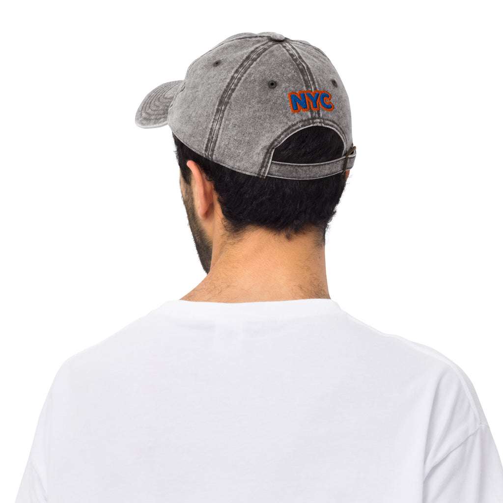 Back/detail view of The Hand of God NYC 26 Vintage Cotton Twill Cap hat
