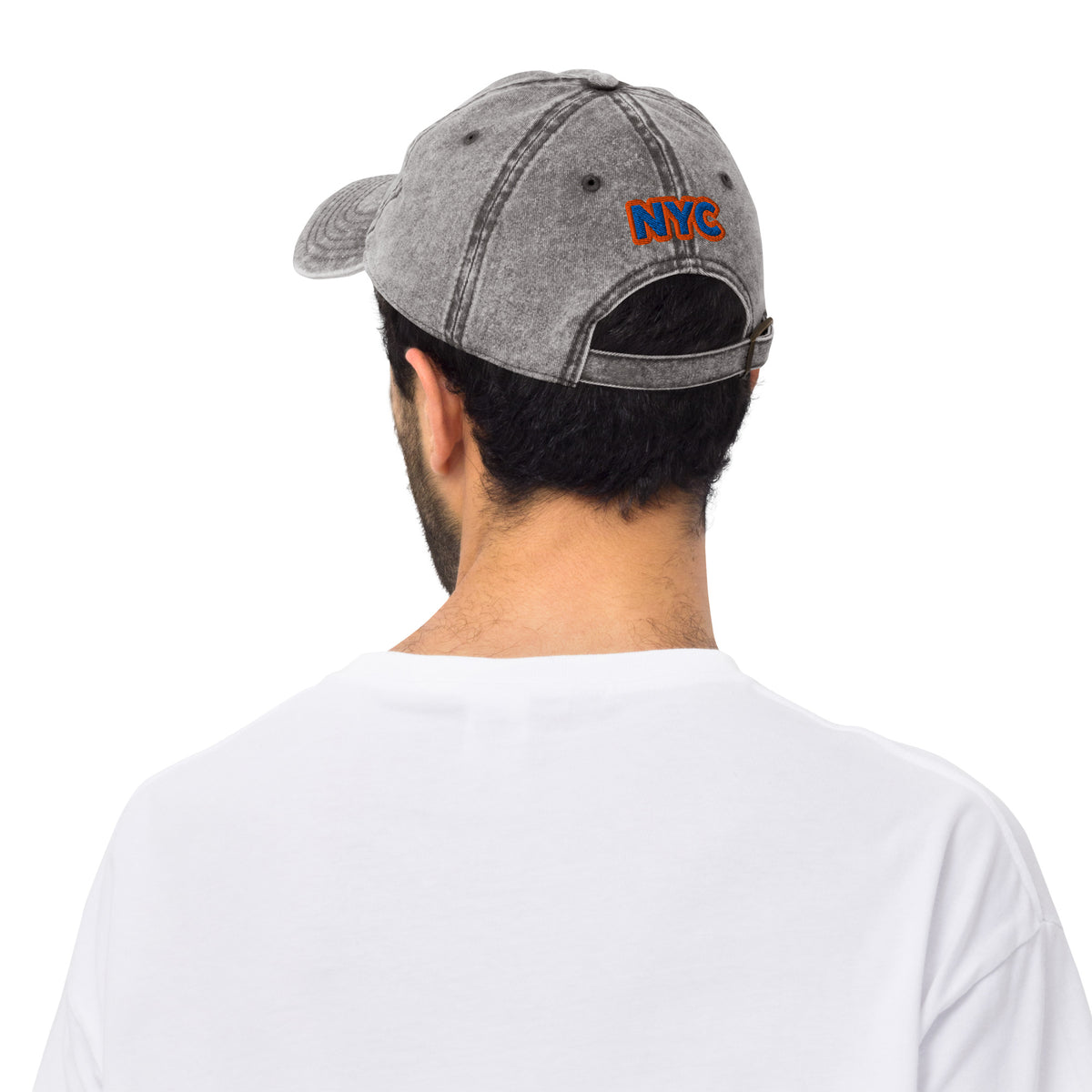 Back/detail view of The Hand of God NYC 26 Vintage Cotton Twill Cap hat