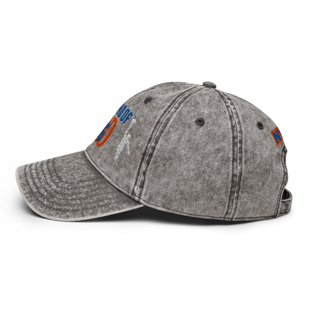 Back/detail view of The Hand of God NYC 26 Vintage Cotton Twill Cap hat