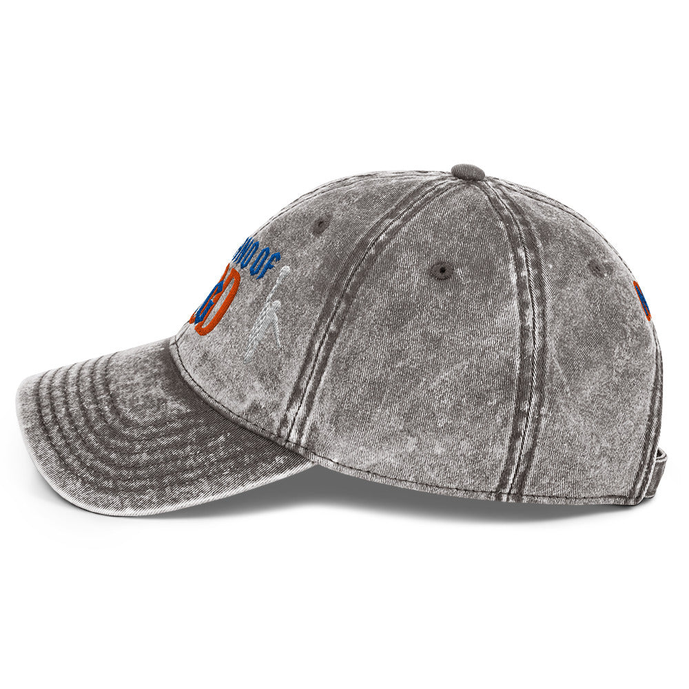 Back/detail view of The Hand of God NYC 26 Vintage Cotton Twill Cap hat