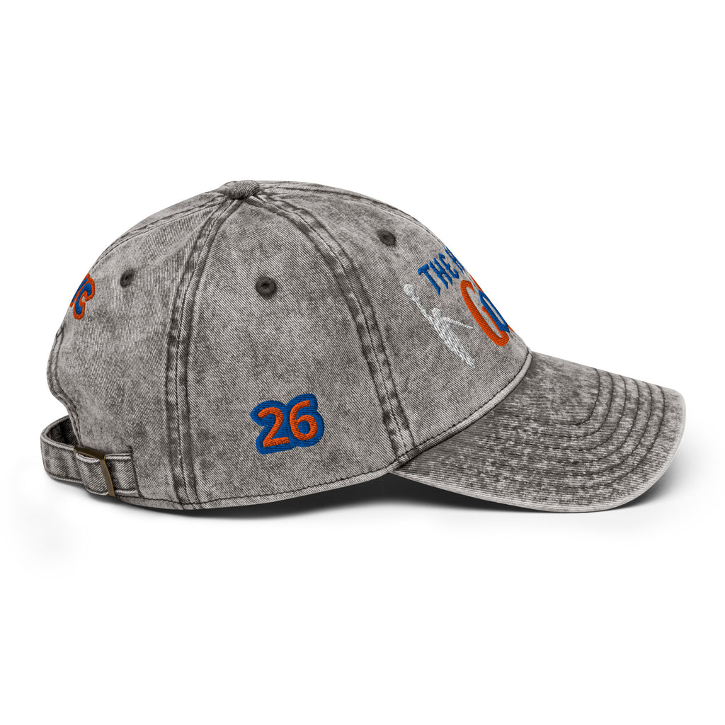 Back/detail view of The Hand of God NYC 26 Vintage Cotton Twill Cap hat