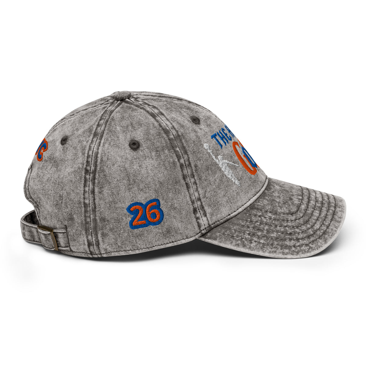 Back/detail view of The Hand of God NYC 26 Vintage Cotton Twill Cap hat