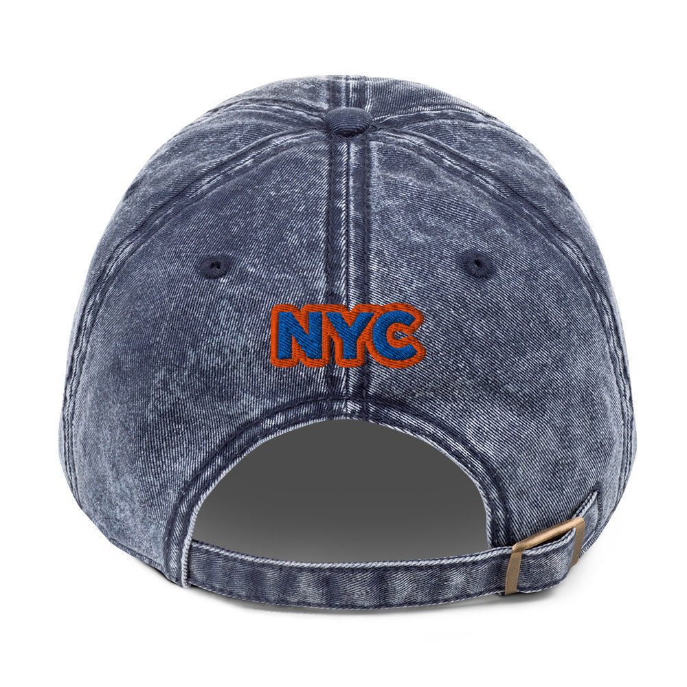 Back/detail view of The Hand of God NYC 26 Vintage Cotton Twill Cap hat