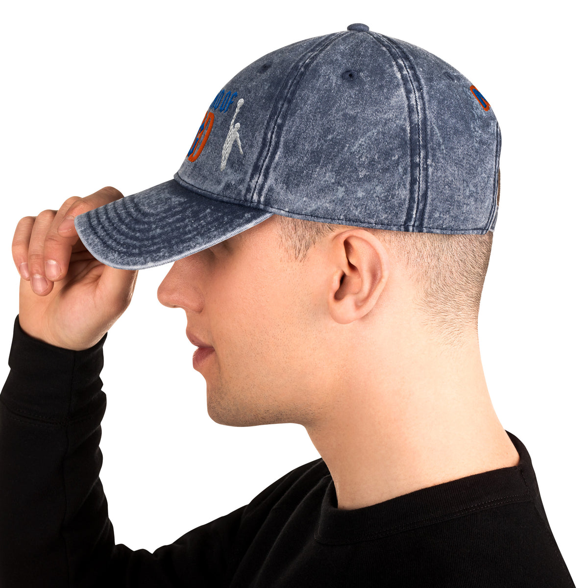 Back/detail view of The Hand of God NYC 26 Vintage Cotton Twill Cap hat