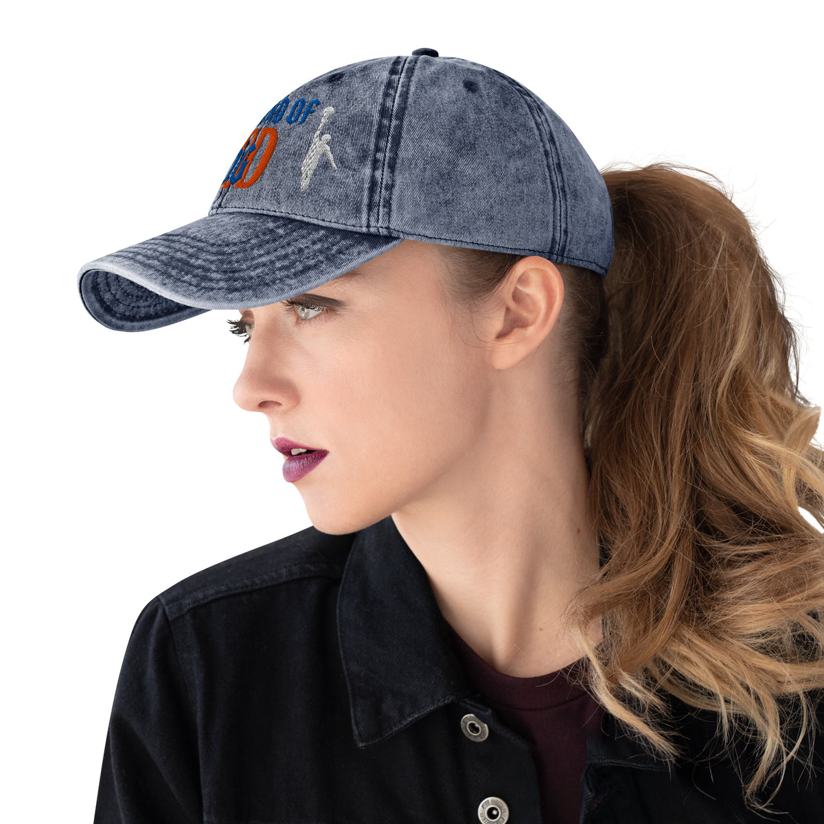 Back/detail view of The Hand of God NYC 26 Vintage Cotton Twill Cap hat
