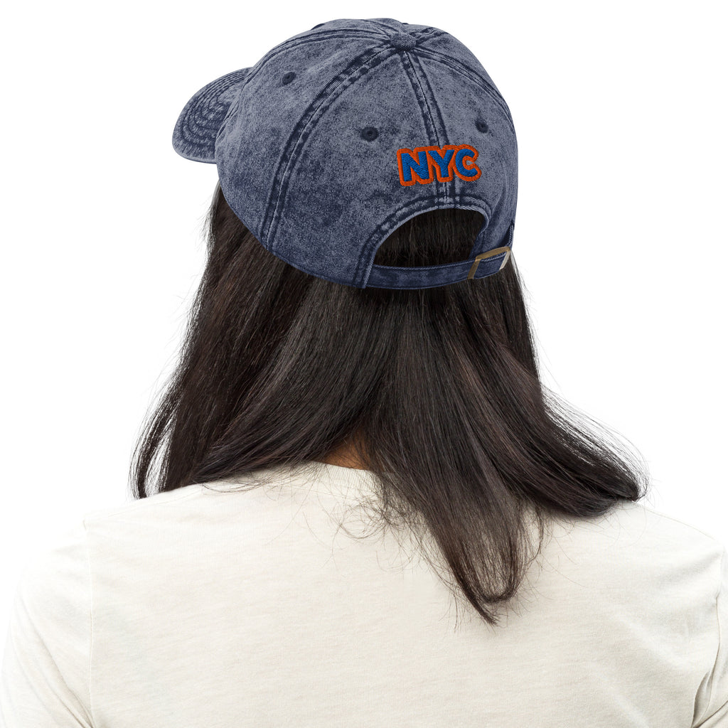 Back/detail view of The Hand of God NYC 26 Vintage Cotton Twill Cap hat