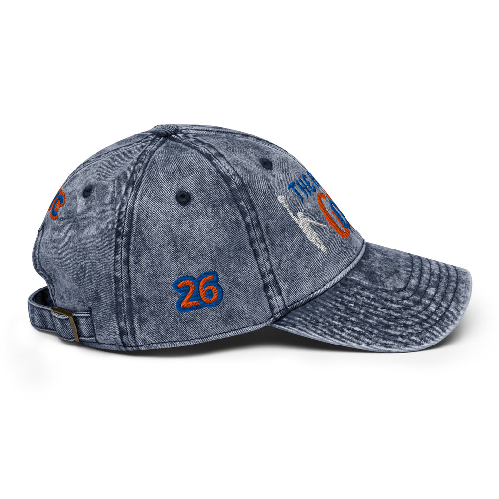 Back/detail view of The Hand of God NYC 26 Vintage Cotton Twill Cap hat