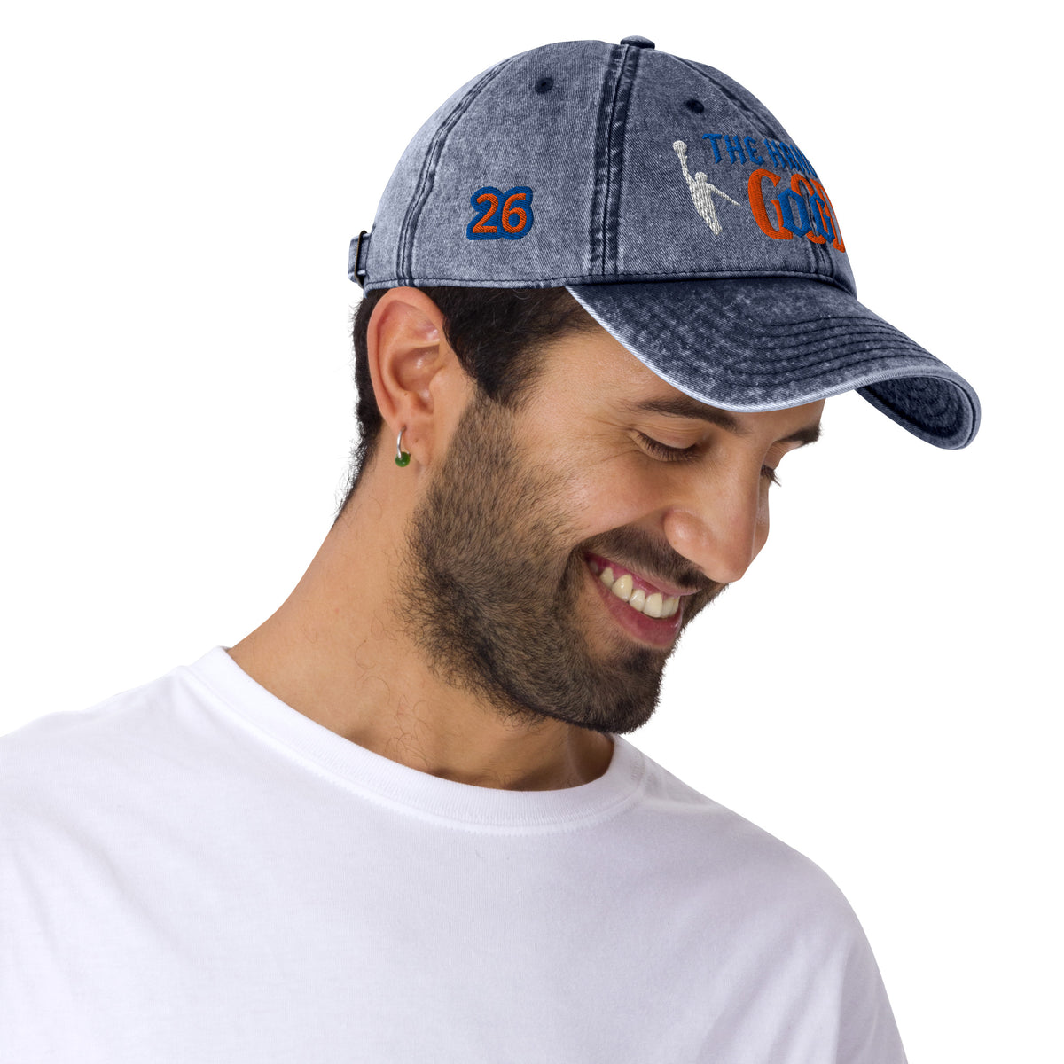 Back/detail view of The Hand of God NYC 26 Vintage Cotton Twill Cap hat