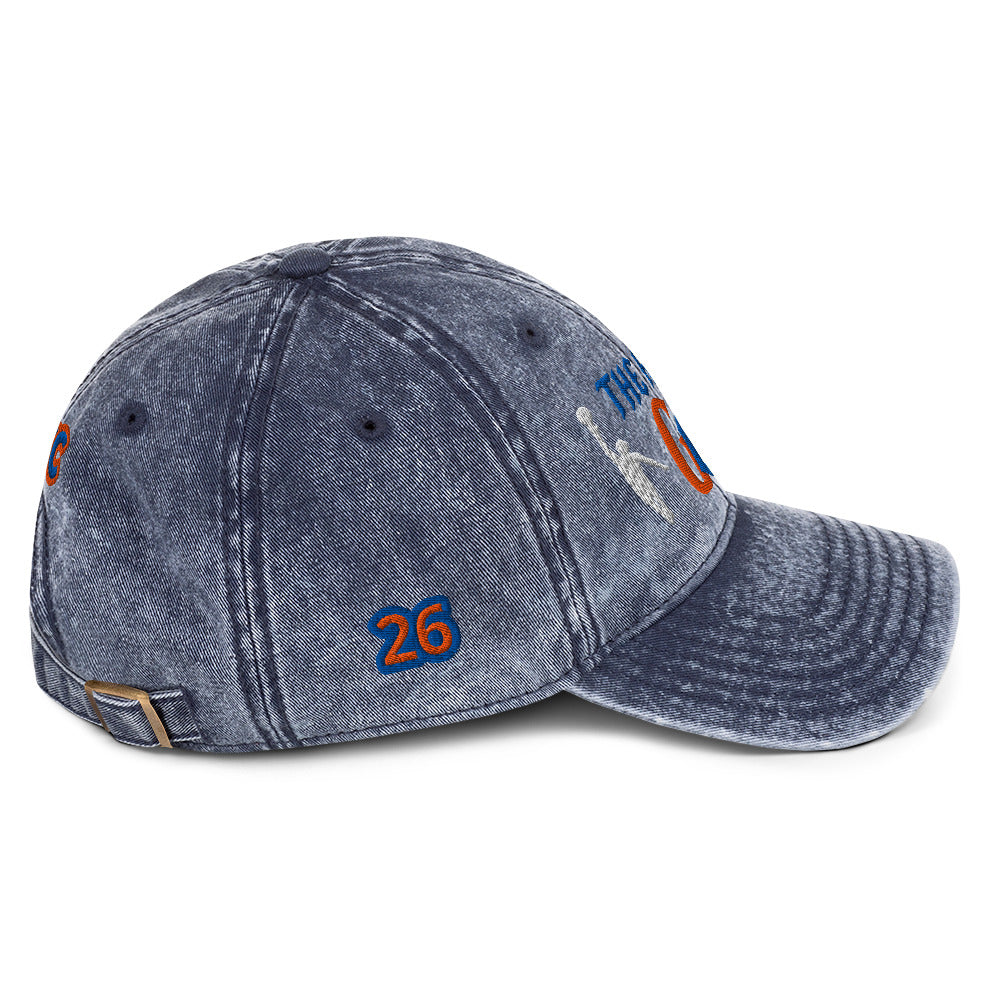 Back/detail view of The Hand of God NYC 26 Vintage Cotton Twill Cap hat