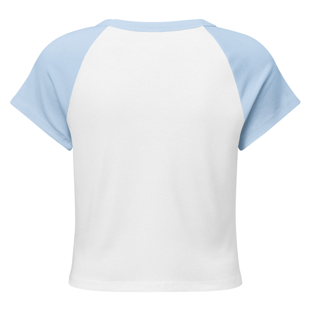 Back/detail view of Fueled by Gravy & Gratitude – Women’s Micro Rib Raglan Baby Tee graphic T-shirt
