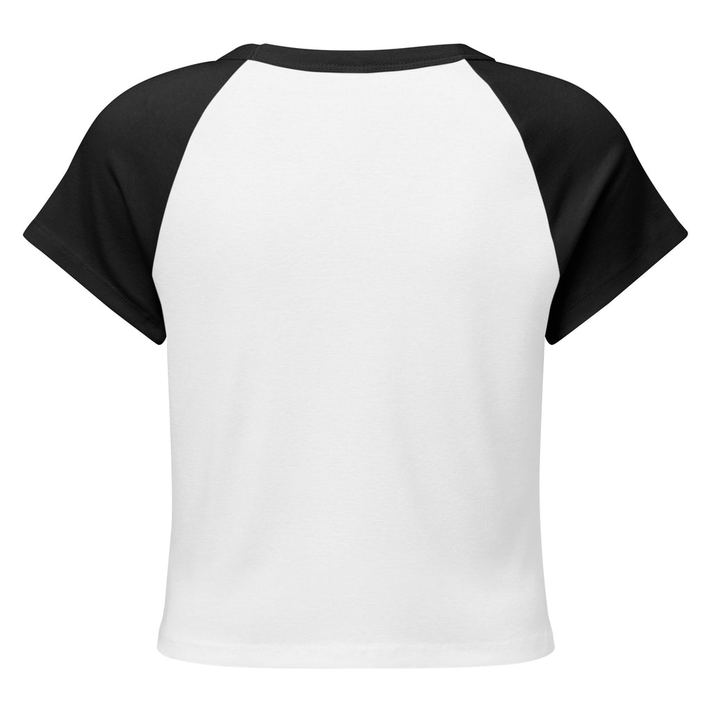 Back/detail view of Fueled by Gravy & Gratitude – Women’s Micro Rib Raglan Baby Tee graphic T-shirt