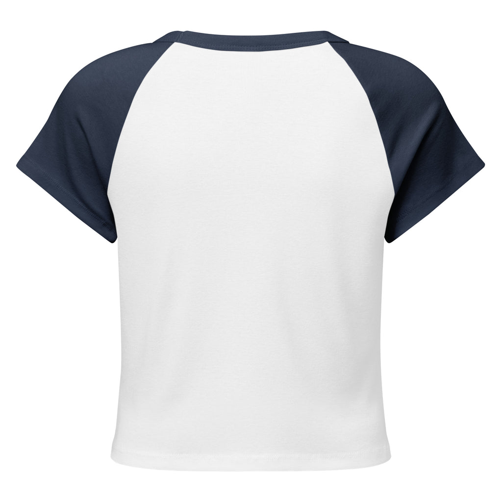 Back/detail view of Fueled by Gravy & Gratitude – Women’s Micro Rib Raglan Baby Tee graphic T-shirt