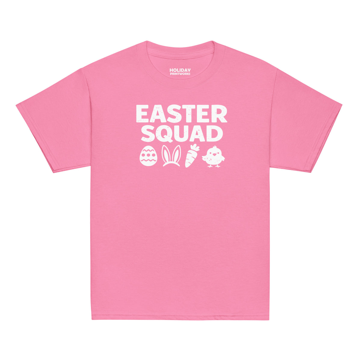 Back/detail view of Easter Squad (Bunny Icons) Design Youth classic tee graphic T-shirt