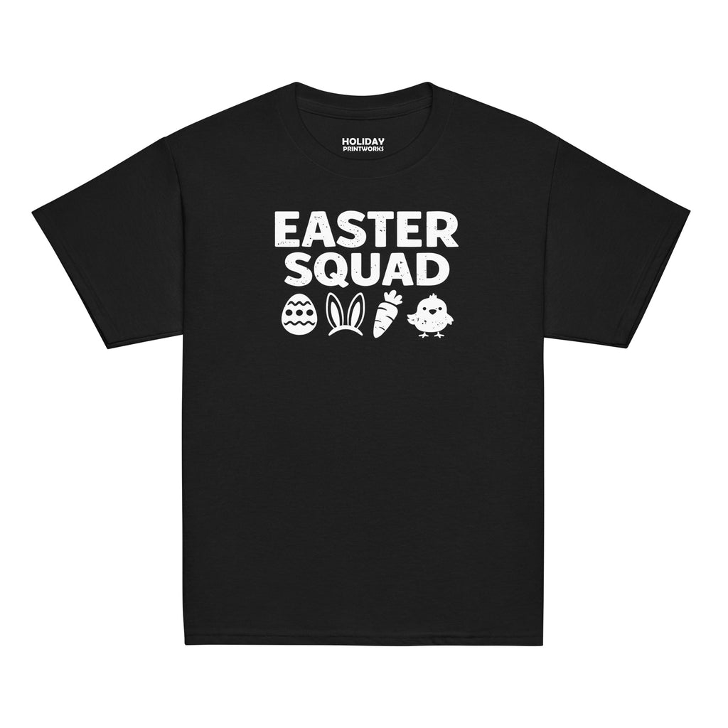 Back/detail view of Easter Squad (Bunny Icons) Design Youth classic tee graphic T-shirt