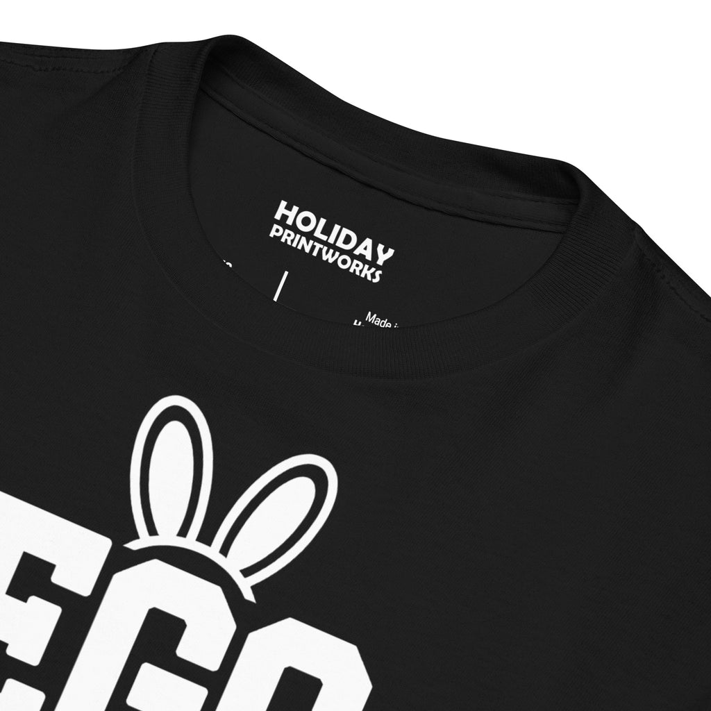 Back/detail view of Egg Hunter Design (Bunny + Eggs) Youth classic tee graphic T-shirt