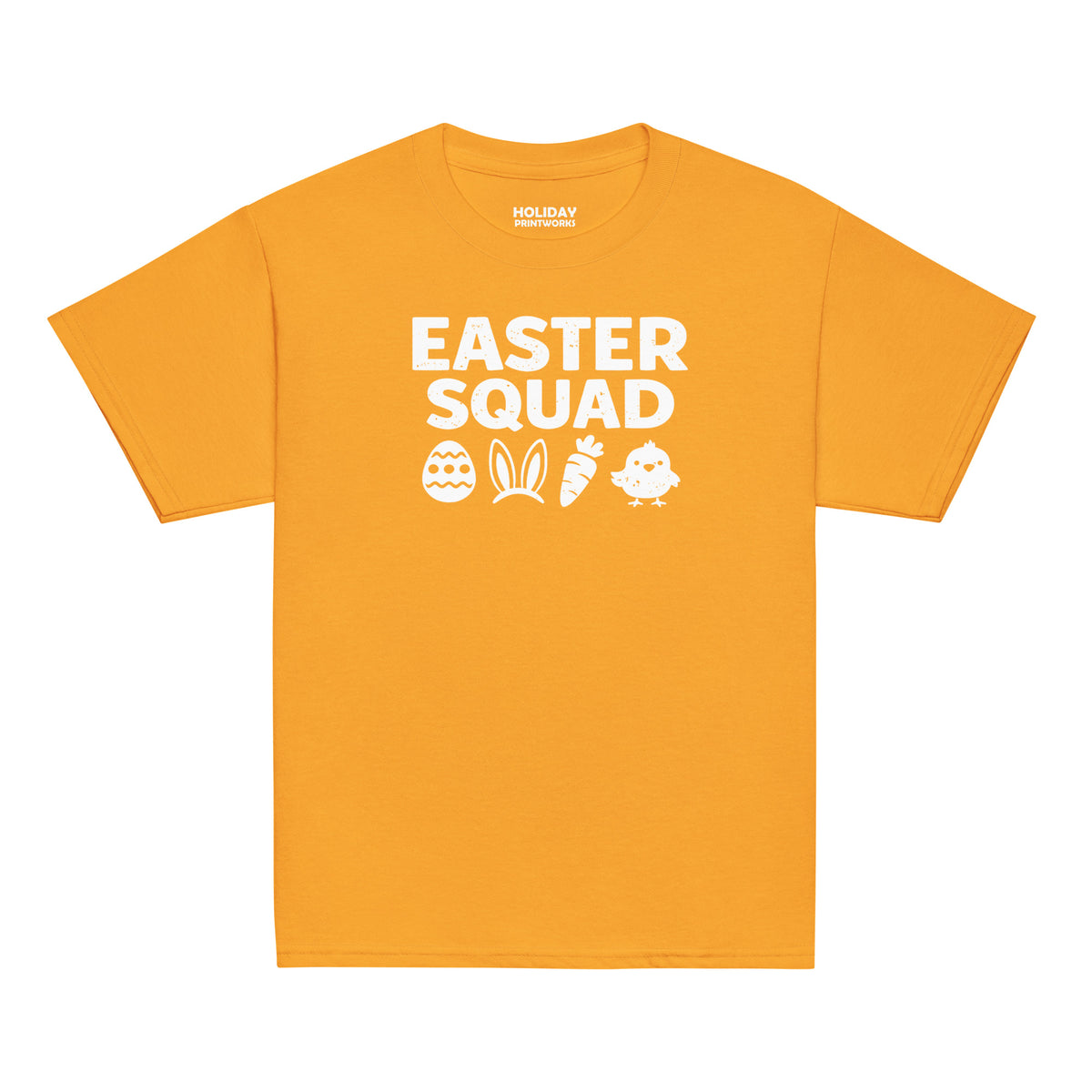 Back/detail view of Easter Squad (Bunny Icons) Design Youth classic tee graphic T-shirt
