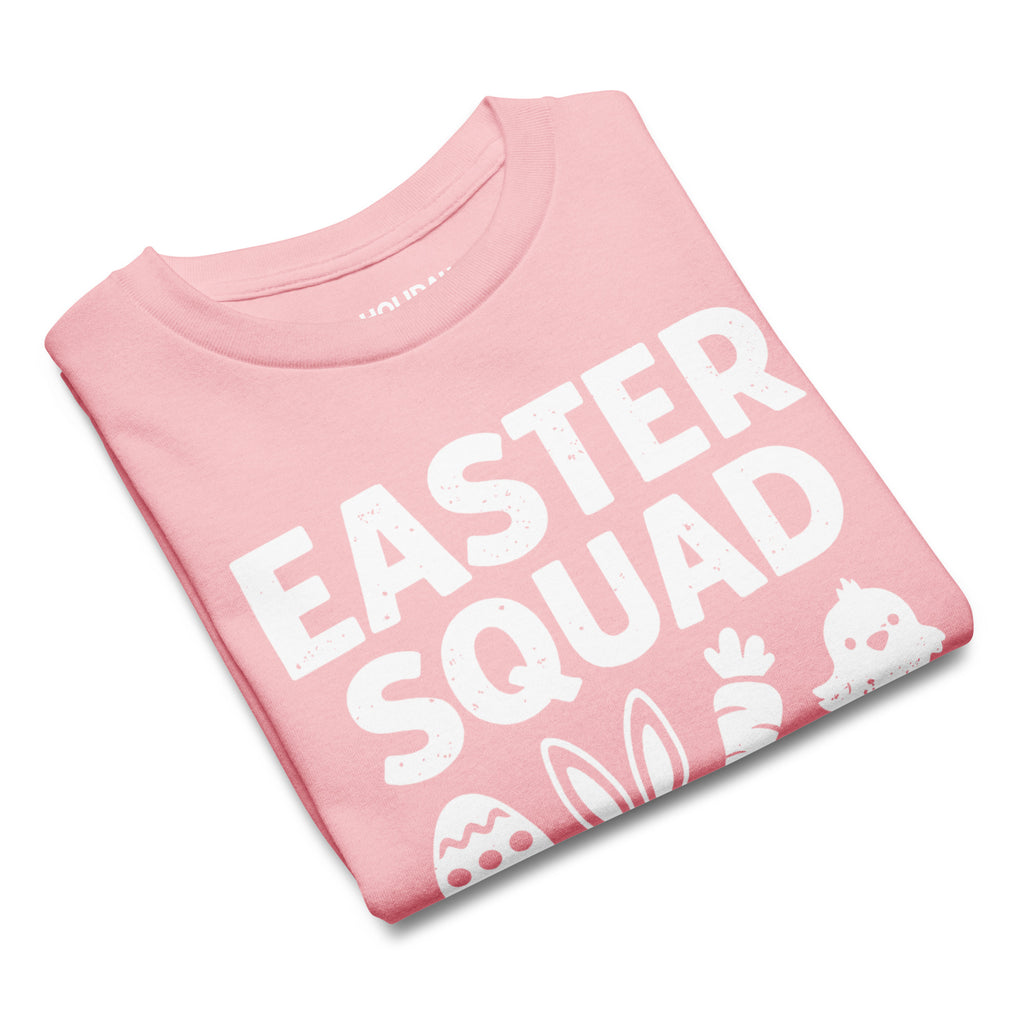 Back/detail view of Easter Squad (Bunny Icons) Design Youth classic tee graphic T-shirt
