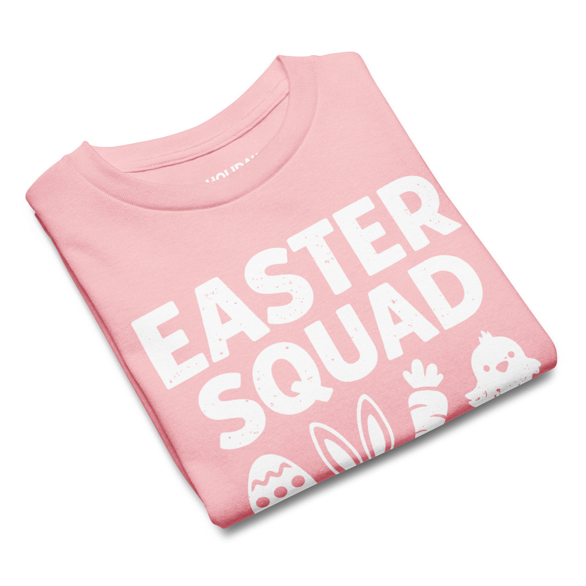 Back/detail view of Easter Squad (Bunny Icons) Design Youth classic tee graphic T-shirt