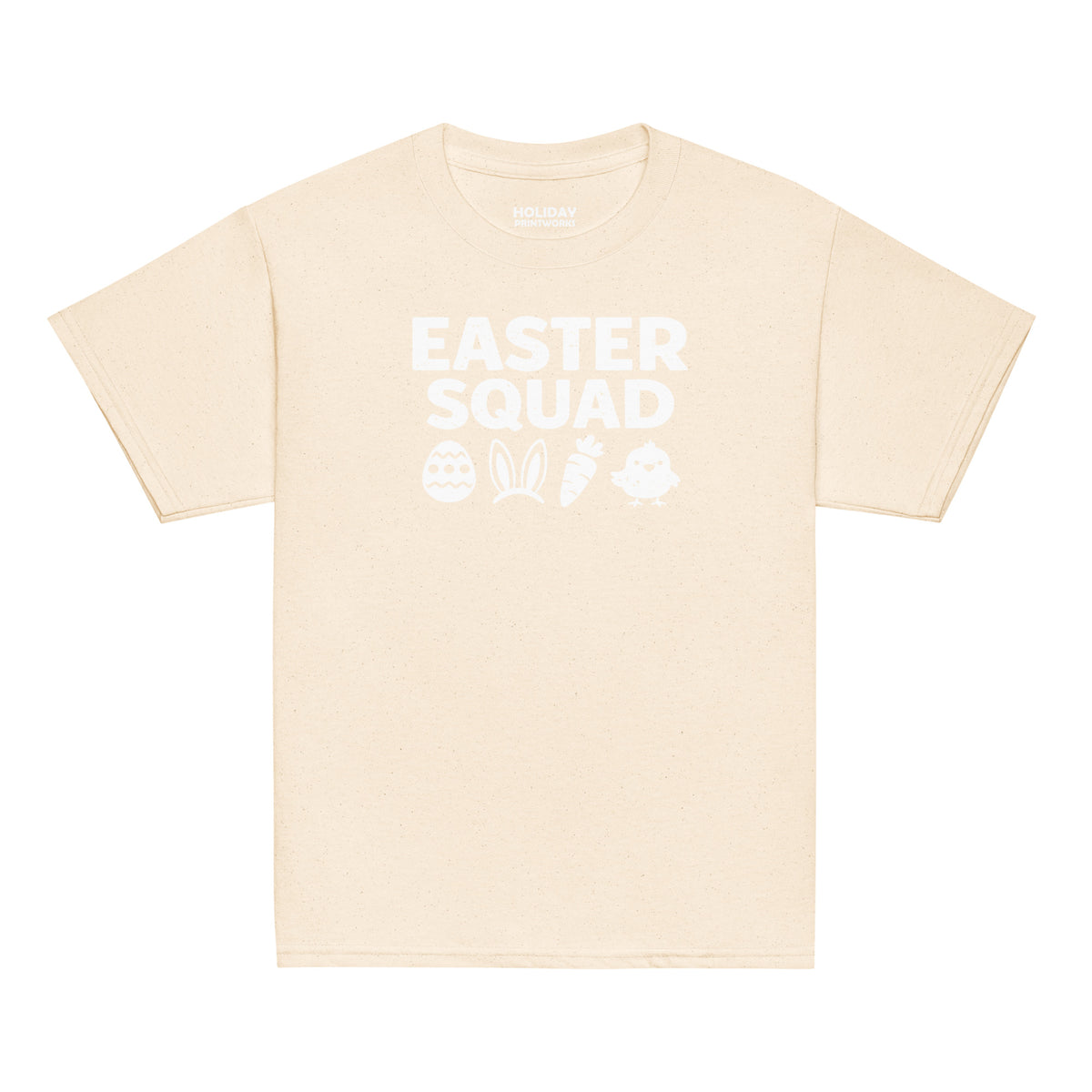 Back/detail view of Easter Squad (Bunny Icons) Design Youth classic tee graphic T-shirt
