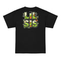 Haunted House Staff Lil Sis “Pumpkin Patch Patrol” Youth T-Shirt with Pumpkin Patch Patrol front design and matching LIL SIS back graphic for Halloween family outfits